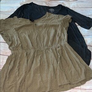 Torrid Top Lot Grey and Army Green Women's Tops Size 2